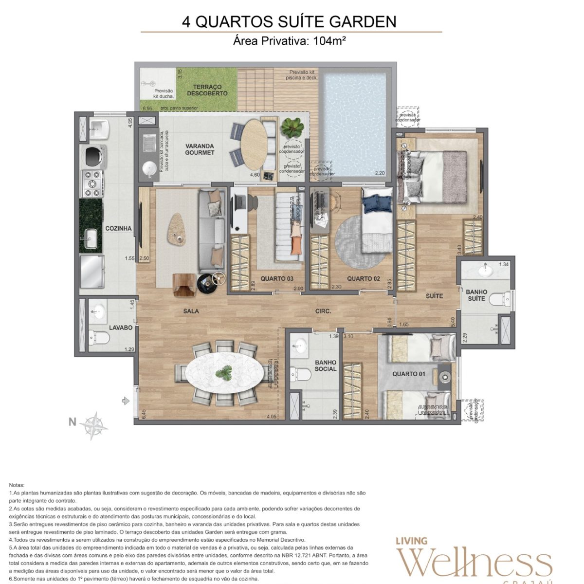 imagem previa 4 quartos suite garden